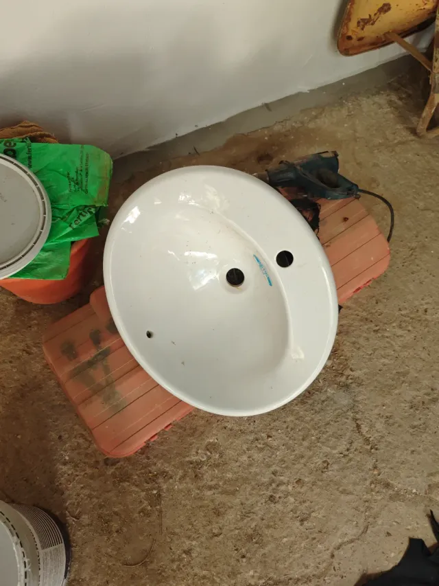 Lavabo de encastrar cerámico blanco