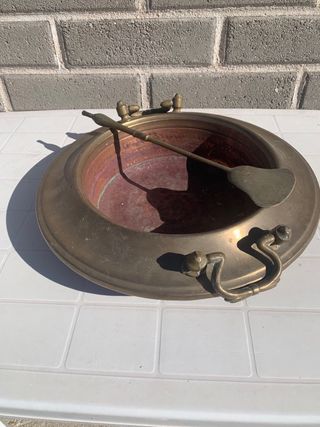 Braciere antico in rame con paletta