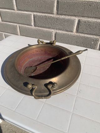 Braciere antico in rame con paletta