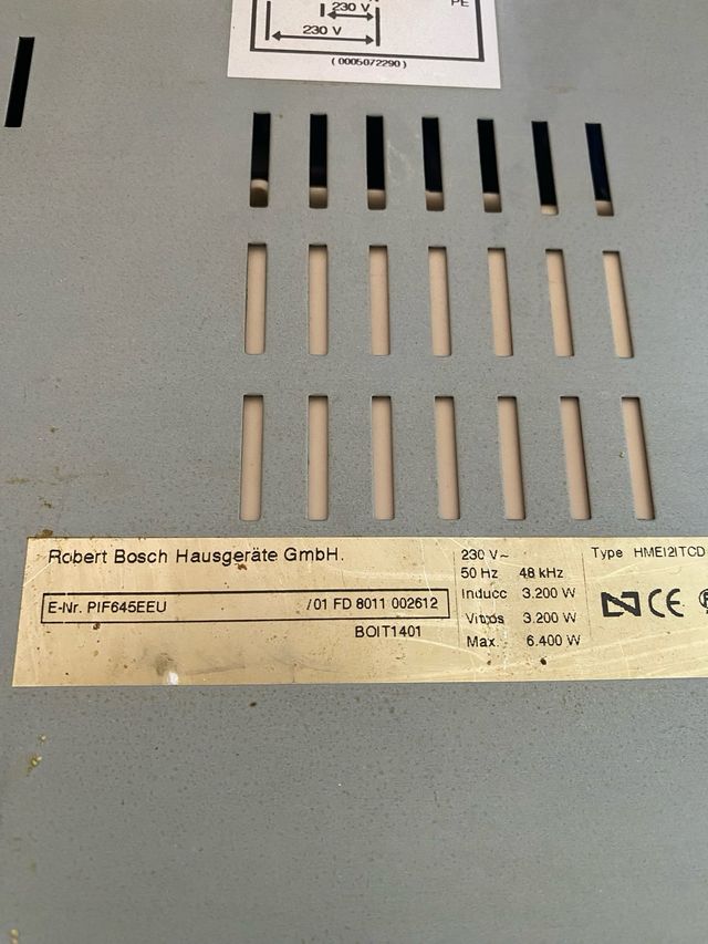 placa mixta vitro-inducción Bosch defectuosa