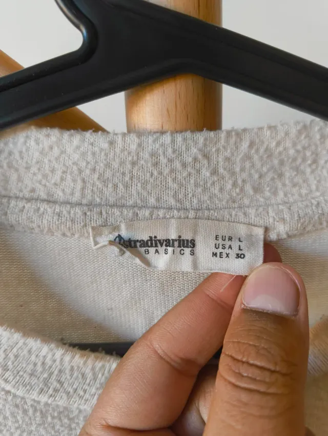 Jersey Stradivarius Blanco Talla L Mujer