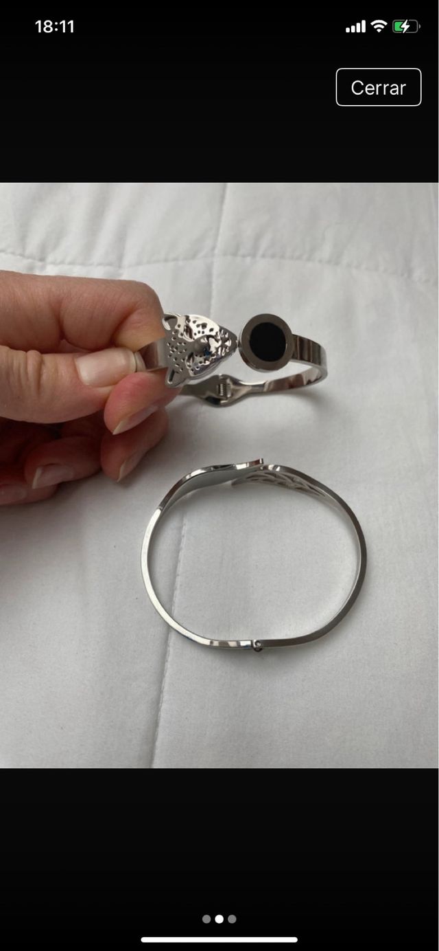 Lote 2 pulseras acero inoxidable