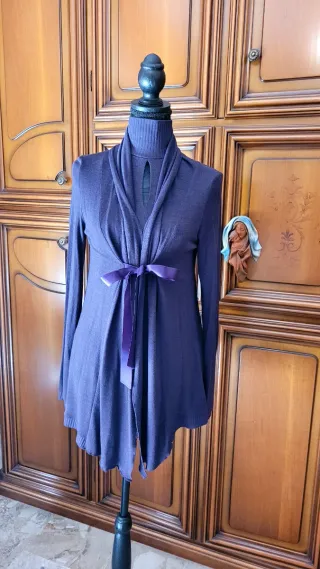 Completo top cardigan viola taglia unica