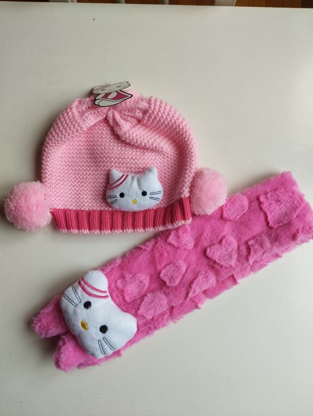 Conjunto gorro y bufanda niña Hello Kitty