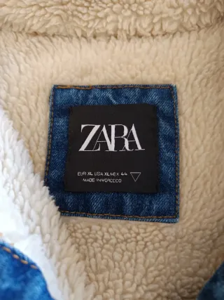 Cazadora vaquera ZARA forro borreguito XL
