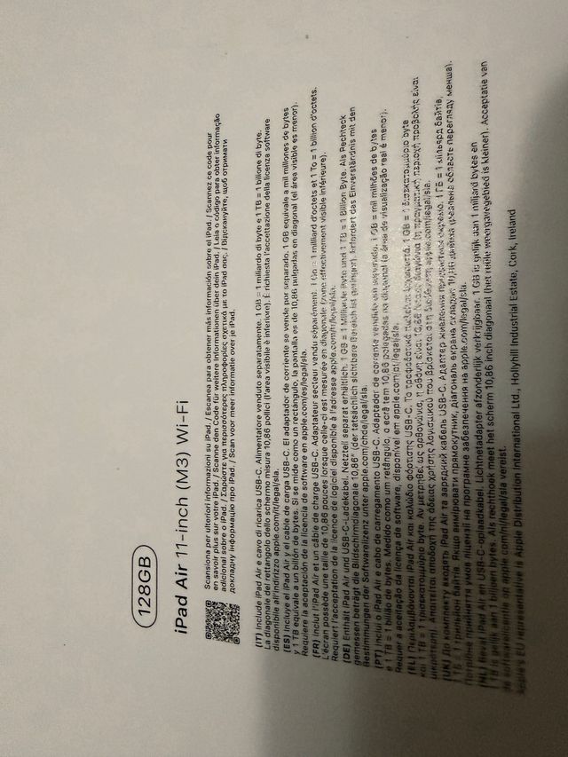 iPad Air M3 Azul 128GB Wifi - 100% Salud