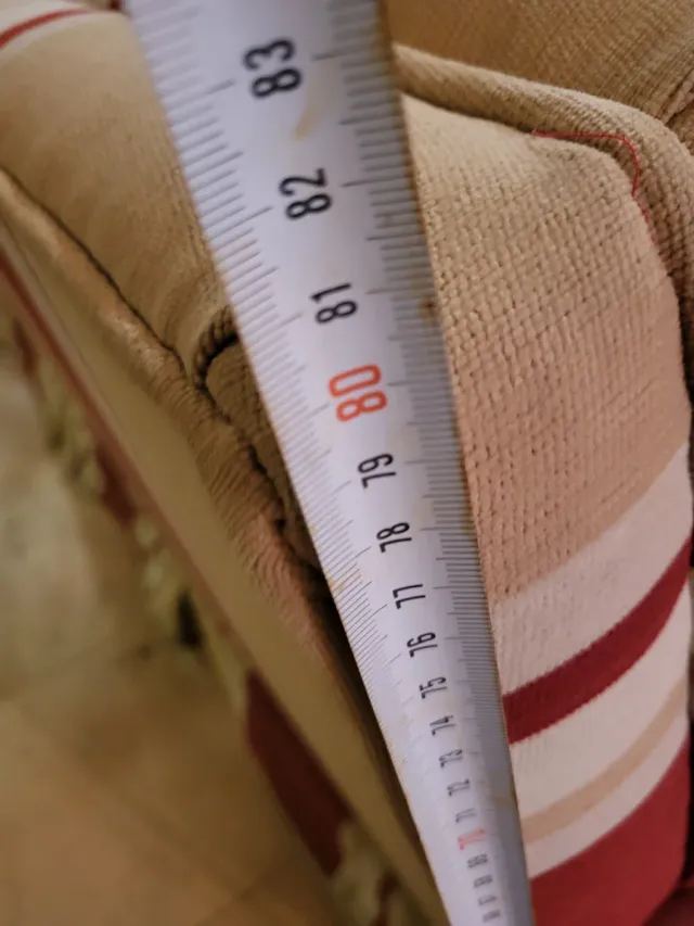 Juego /sofás/ tela a rayas /3 plazas y 2 sillones