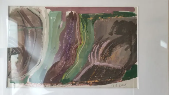 Guache sobre papel María Antonia Dans.Tierras