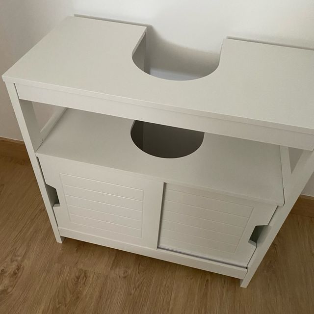 Mueble para lavabo de madera blanco