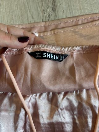 Top Shein raso rosa cerniera laterale taglia XS
