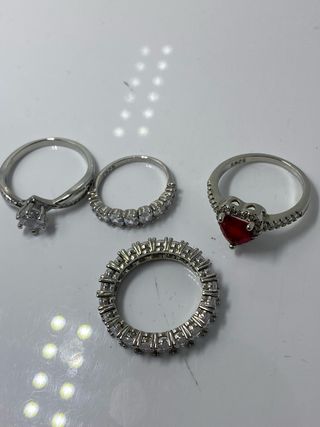Lote 4 Anillos Plata S925