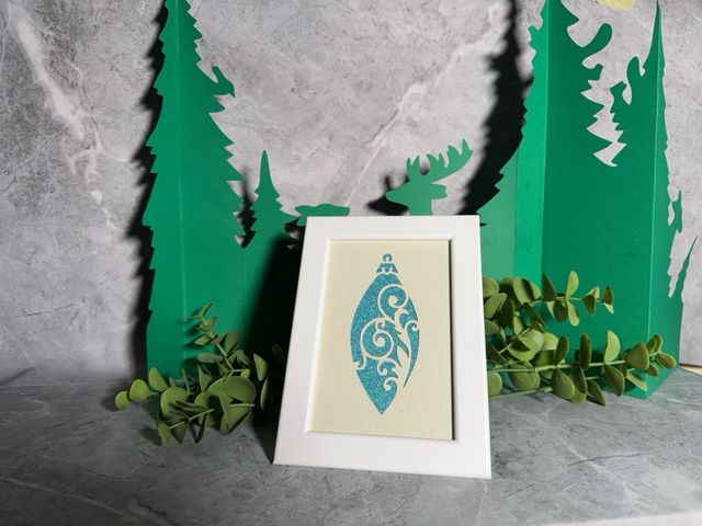 Marco de fotos diseño adorno azul