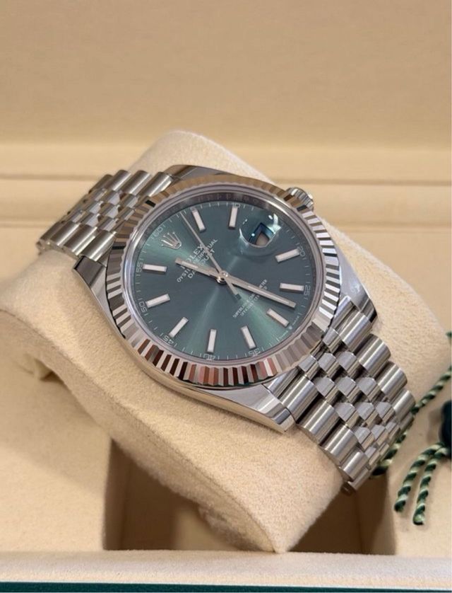 Rolex Datejust Verde Plata