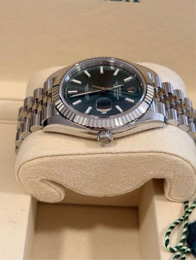 Rolex Datejust Verde Plata