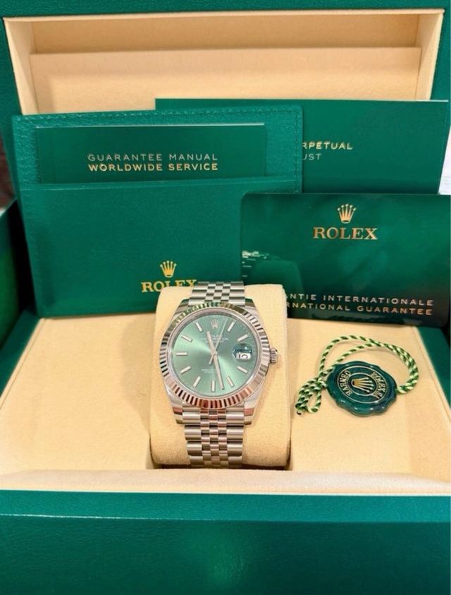 Rolex Datejust Verde Plata