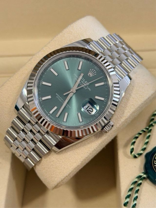 Rolex Datejust Verde Plata