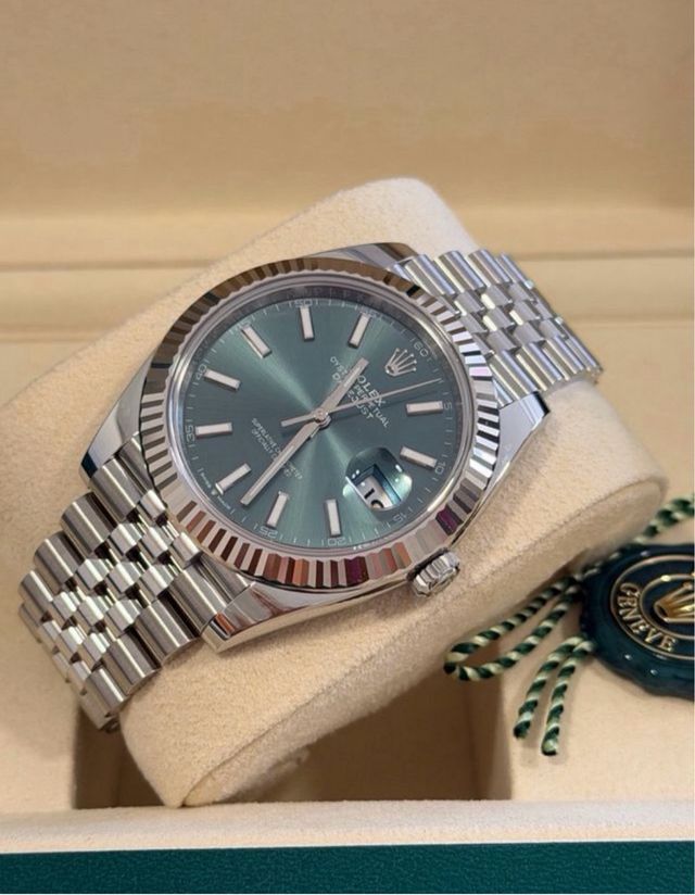 Rolex Datejust Verde Plata