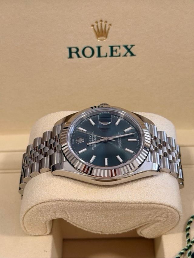 Rolex Datejust Verde Plata