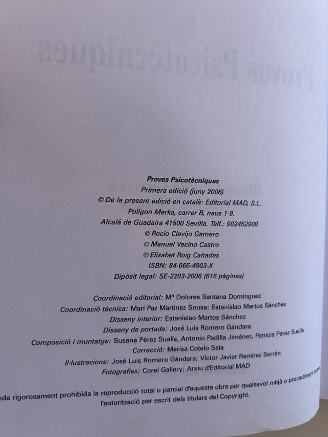 Llibre testos de proves psicotècniques