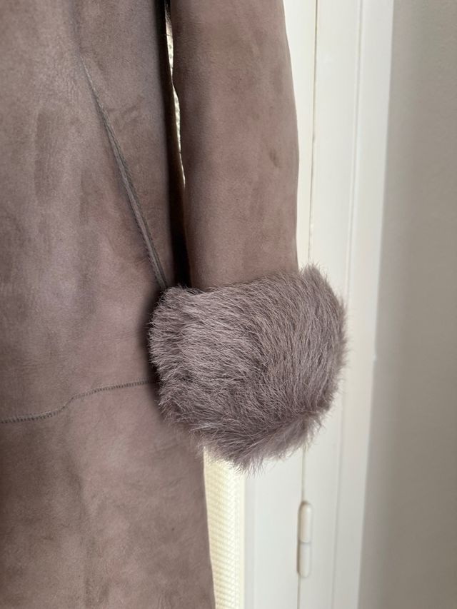 Abrigo Piel Gerard Darel Beige/Marrón