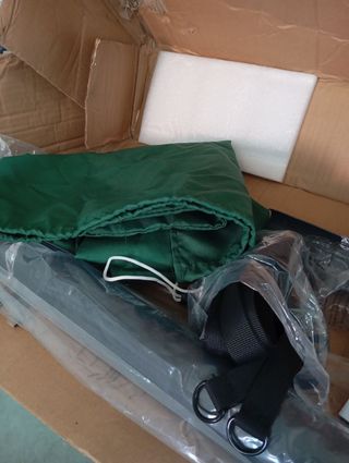 Parasol de 300 plegable verde Sombrilla de jardin