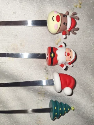Set 4 Cucchiaini Natalizi Renna Babbo Natale Alber