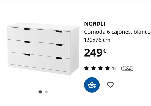 Cómoda Ikea NORDLI 6 cajones blanca