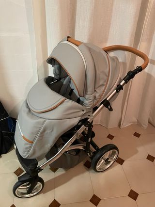 Carrito de bebé 3 piezas gris