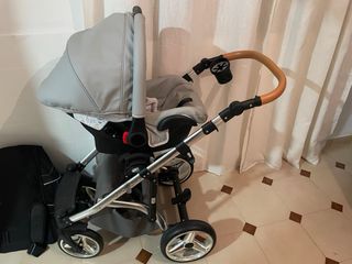 Carrito de bebé 3 piezas gris