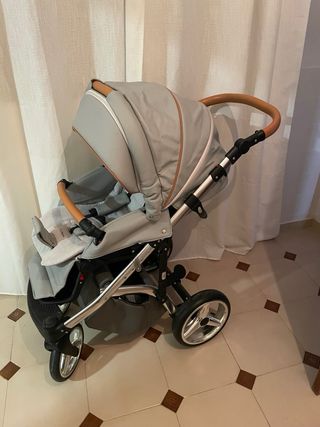Carrito de bebé 3 piezas gris