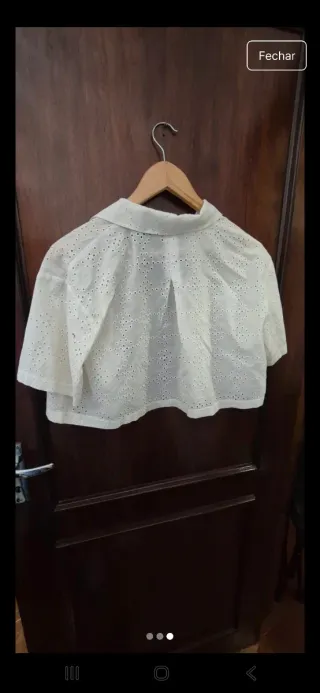 Camisa cropped Bershka branca