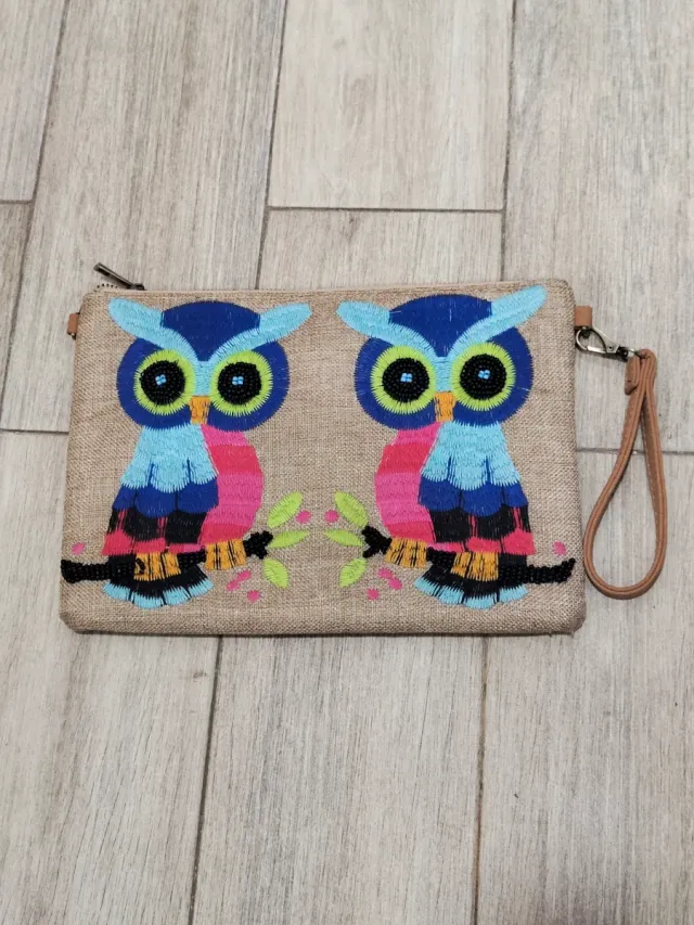 Bolso Cartera Mujer Búhos Multicolor