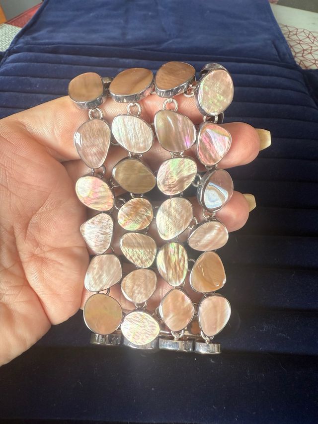 Pulsera Plata Ley 925 Madre Perla