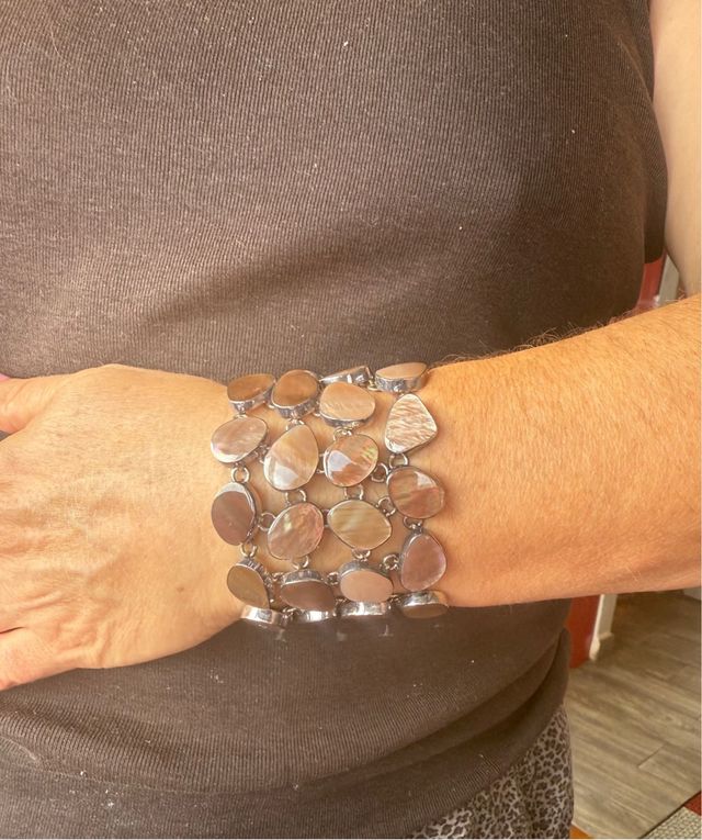 Pulsera Plata Ley 925 Madre Perla