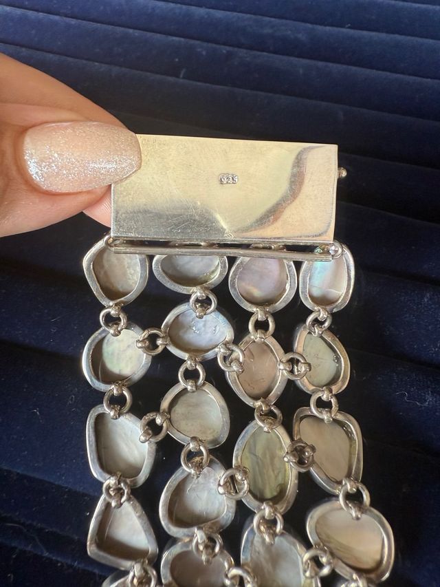 Pulsera Plata Ley 925 Madre Perla