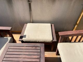 Conjunto de jardín madera y tela