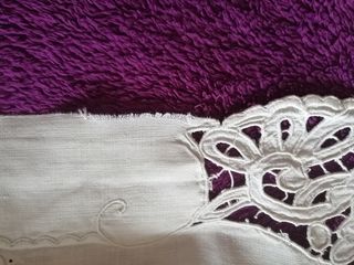 Sábana antigua bordado Richelieu