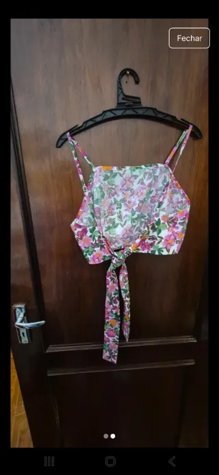 Top Shein floral tamanho único