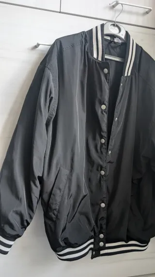 Chaqueta Beisbolera Negra oversized