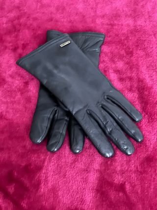 Guantes de Piel Mujer, Negro,  talla pequeña ( 7 )