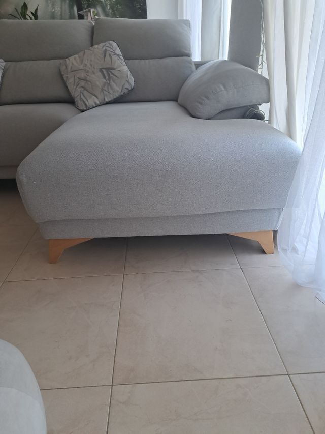 Sofá modular tela beige y gris