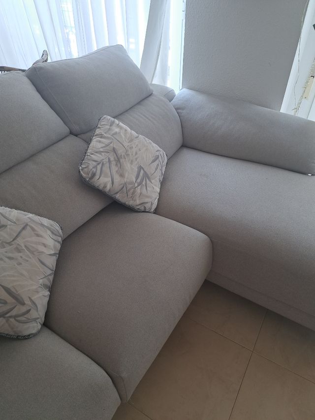 Sofá modular tela beige y gris