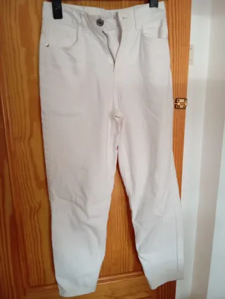 Pantalones vaqueros blancos mujer