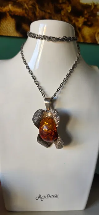 Collar Plata y Ámbar auténtico