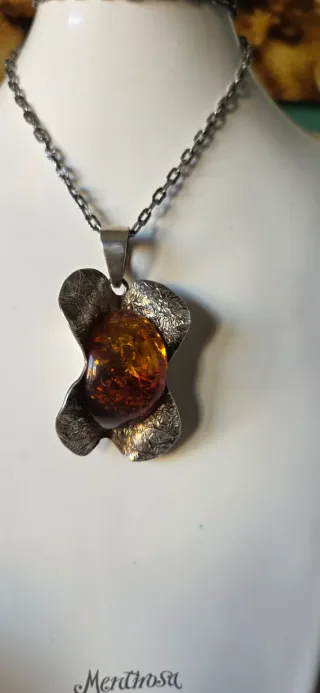 Collar Plata y Ámbar auténtico