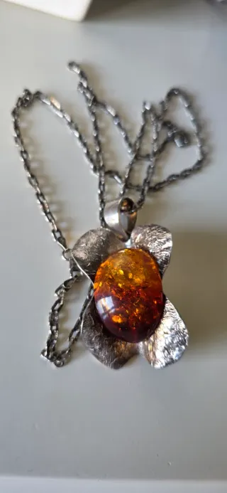 Collar Plata y Ámbar auténtico