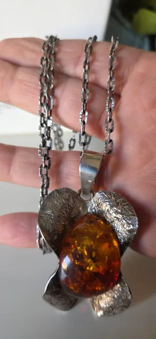 Collar Plata y Ámbar auténtico