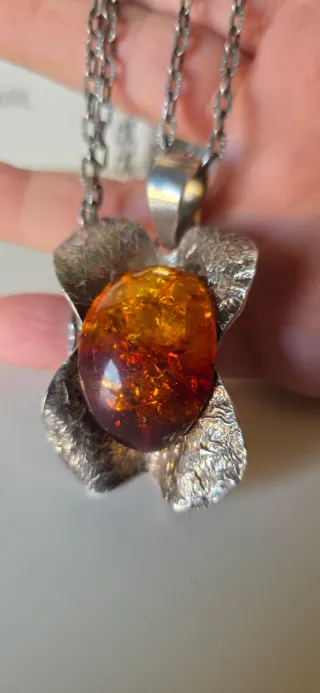 Collar Plata y Ámbar auténtico