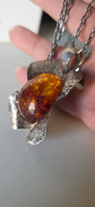 Collar Plata y Ámbar auténtico
