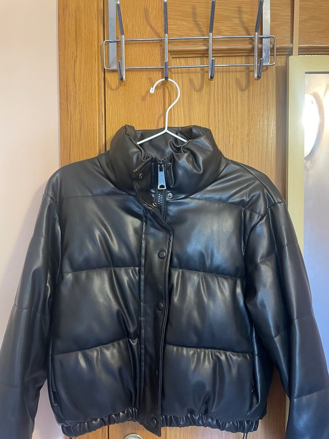 Chaqueta efecto cuero negra Talla XS